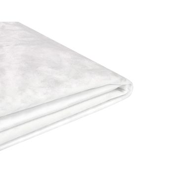 Funda Reemplazable En Terciopelo Blanco Para Cama 160 X 200 Cm Desmontable Lavable Fitou - Blanco