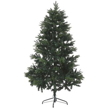 Árbol De Navidad Artificial Verde 180 Cm Ramas Con Bisagras Sintéticas Soporte De Metal Negro Langley - Verde