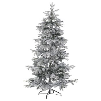 Árbol De Navidad Artificial Blanco Nieve Sintética 180 Cm Ramas Con Bisagras Festividad Tomichi - Blanco