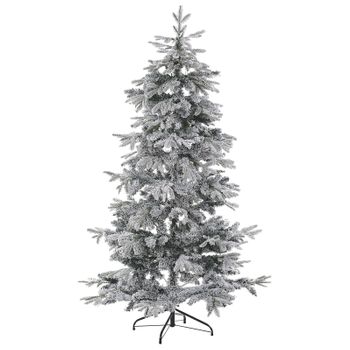 Árbol De Navidad Artificial Blanco Nieve Sintética 210 Cm Ramas Con Bisagras Festividad Tomichi - Blanco