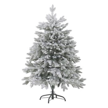 Árbol De Navidad Artificial Base De Metal De Pvc Blanco 120 Cm Estilo Escandinavo Efecto Nieve Foraker - Blanco