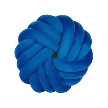 Cojín De Terciopelo Azul Marino 30 X 30 Cm Accesorio Suave Moderno Akola - Azul