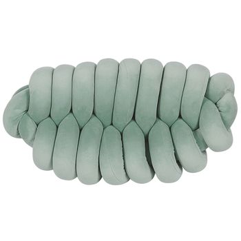 Cojín Decorativo Nudo Terciopelo Verde 45 X 25 Cm Suave Estilo Moderno Panara - Verde