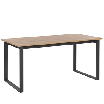 Mesa de comedor madera oscura/negro 160 x 80 cm SARITAS