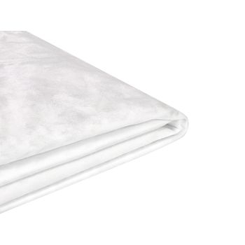 Funda Reemplazable En Terciopelo Blanco Para Cama 180 X 200 Cm Desmontable Lavable Fitou - Blanco