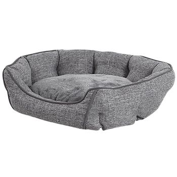 Cama Para Mascotas Redonda De Lino Gris Para Perros O Gatos Sala De Estar Dormitorio Estilo Boho Candir - Gris