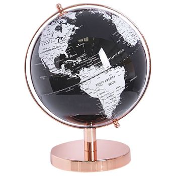 Globo Terráqueo De Mesa Moderno Giratorio Con Base De Metal En Rosa Dorado 28 Cm Cabot - Rosa Dorado