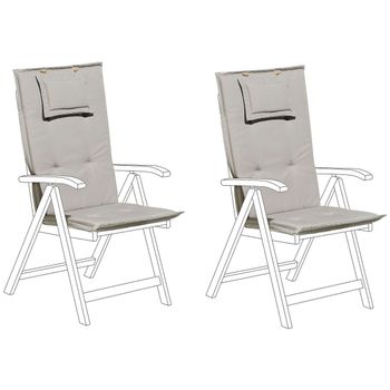 Conjunto De 2 Cojines Para Silla De Jardín Gris Beige Asiento Respaldo Comodidad Descanso Toscana/java - Gris