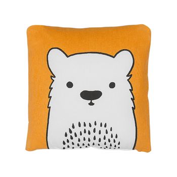 Cojín Para Niños Almohada Oso De Tela Naranja Con Relleno Infantil Suave Waranasi - Naranja