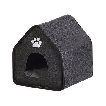 Cama Para Mascotas Gris Oscuro 40 X 40 Cm Perros Fieltro Interior Descanso Jangi - Gris