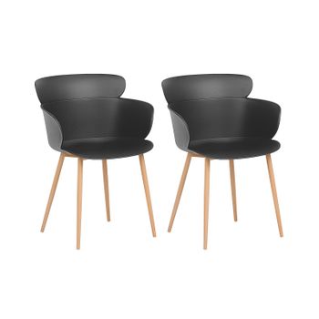 Conjunto de 2 sillas de comedor negras ALMIRA