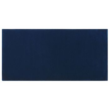 Alfombra De Viscosa Azul Marino 80 X 150 Cm Pelo Corto Sala De Estar Gesi Ii - Azul