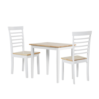 Conjunto De Comedor Madera Clara/blanco Battersby