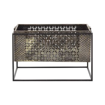 Candelero Metal Dorado Negro Para 2 Velas Decoración Ecléctica Rústica Amami - Dorado