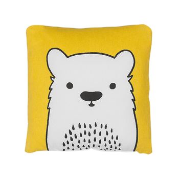 Cojín Para Niños Almohada Oso De Tela Amarilla Con Relleno Infantil Suave Waranasi - Amarillo