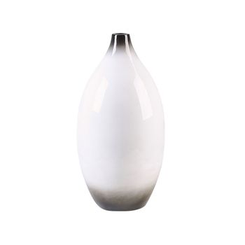 Jarrón Decorativo Blanco Y Negro 46 Cm Terracota Elegante Moderno Baeza - Blanco