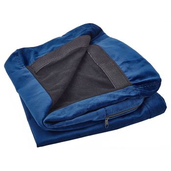 Funda Para Sillón De Terciopelo Azul Con Cierre Extraíble Bernes - Azul