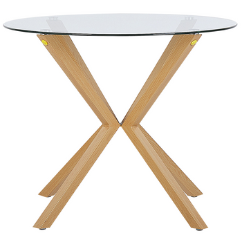 Mesa De Comedor Redonda De Vidrio Ø90 Cm Altura