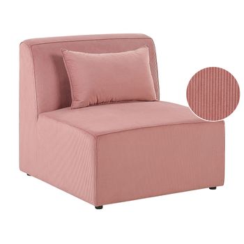 Sillón Modular De Pana Rosa Melocotón Asiento 1 Plaza Moderno Lemvig - Rosa