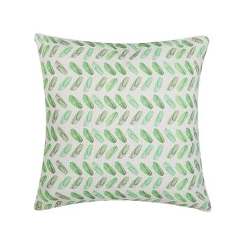 Cojín Decorativo Blanco Y Verde Cuadrado Estampado Geométrico 45 X 45 Cm Decoración Moderna Prunus - Verde