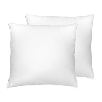 Conjunto De 2 Almohadas De Algodón Blanco Plumón Plumas De Pato 80 X 80 Cm Alta Medio Suave Descanso Feldberg - Blanco