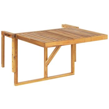  Mesa plegable de madera para balcón, barandilla de