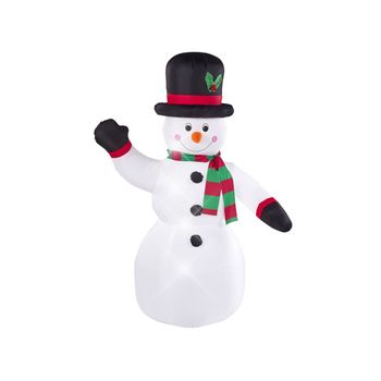 Decoración Figura De Navidad Led Blanco Muñeco De Nieve Auto Inflable Exteriores Ruka - Blanco