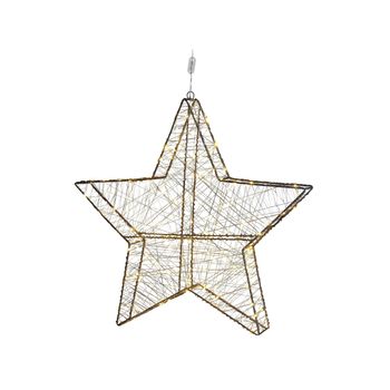 Decoración Figura Led Metal Plateado Hadas Forma De Estrella 58 X 58 Cm Interiores Exteriores Kurula - Plateado