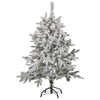 Árbol De Navidad Artificial Blanco Nieve Sintética 120 Cm Ramas Con Bisagras Festividad Tomichi - Blanco