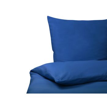 Conjunto De Fundas De Algodón Azul Edredón Funda De Almohada 155 X 220 Cm Moderno Elegante Dormitorio Harmonridge - Azul