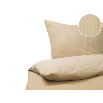 Conjunto De Fundas De Algodón Beige Arena Edredón Funda De Almohada 135 X 200 Cm Moderno Dormitorio Avondale - Beige