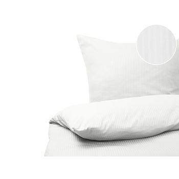 Conjunto De Fundas De Algodón Blanco Edredón Funda De Almohada 155 X 220 Cm Moderno Dormitorio Avondale - Blanco