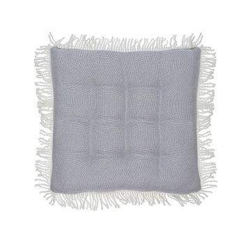 Cojín De Poliéster Rosa Para Asiento Capitoné Con Flecos 40 X 40 Cm Colocasia - Gris