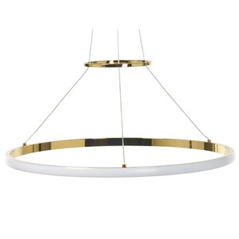 Lámpara De Techo Led De Metal Dorado Hierro Aluminio Con Anillos Glamour Moderno Tano - Dorado