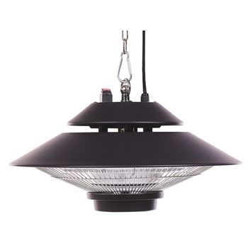 Estufa Eléctrica De Metal Negro 1500 W Colgante Techo Calefacción Radiante Jardín Exterior Merapi - Negro