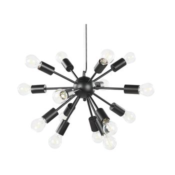 Lámpara De Techo De Metal Negro 115 Cm 15 Luces Bombillas Iluminación Ambiente Moderno Balagas - Negro