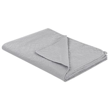 Colcha De Poliéster Gris 200 X 220 Cm Manta Patrón En Relieve Clásico Dormitorio Alamut - Gris