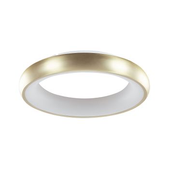 Lámpara De Techo Led De Metal Dorado Blanco Sintético Moderno Ataran - Dorado