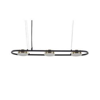 Lámpara De Techo Led De Metal Negro Latón 3 Luces Forma Geométrica Riel Mali - Negro