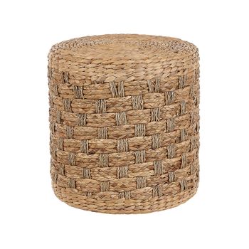 Puf De Algas Marinas Jacinto De Agua Natural 40 Cm Fabricado A Mano Relleno Poliestireno Otomana Boho Basslet - Natural