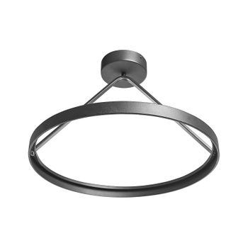 Lámpara De Techo Led De Metal Negro Anillo Integrado Colgante Moderno Agno - Negro