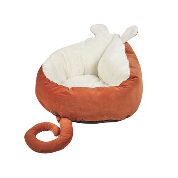 Cama Para Perro De Terciopelo Naranja 50 Cm Mascota Gato Forma De Ratón Hassa - Naranja