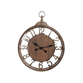 Reloj De Pared Marrón 52 Cm Material Sintético Números Arábigos Alcoba - Marrón