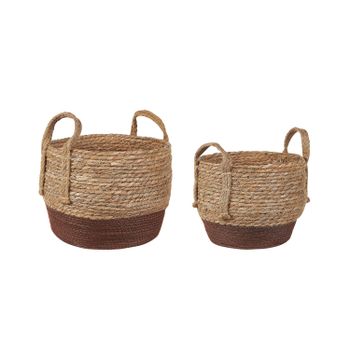 Conjunto De 2 Macetas De Algas Marinas Natural Marrón Plantas Boho Paladju - Natural