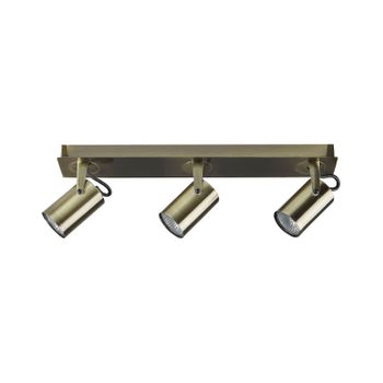 Lámpara De Techo De Metal Latón 44 Cm 3 Focos Plafón Luz Orientable Klip - Latón