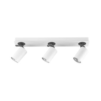 Lámpara De Techo De Metal Blanco Negro 44 Cm 3 Focos Plafón Luz Orientable Klip - Blanco