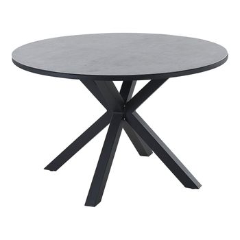 Mesa De Jardín De Metal Gris Negro 120 Cm Aluminio Comedor Exterior Maletto - Gris