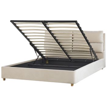 Cama Con Almacenaje De Terciopelo Gris Pardo 160 X 200 Cm Vincennes con  Ofertas en Carrefour