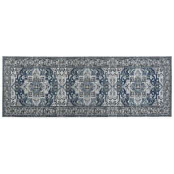 Alfombra De Poliéster Gris Azul 70 X 200 Cm Envejecido Vintage Recibidor Kottar - Gris