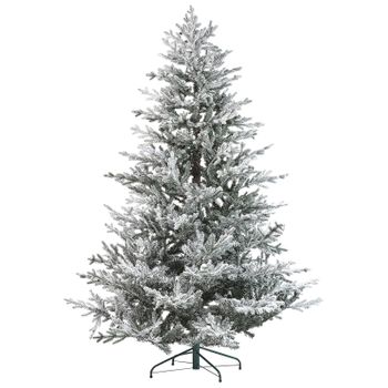 Árbol De Navidad Blanco Verde 210 Cm Sintético Nieve Artificial Ramas Brisco - Blanco